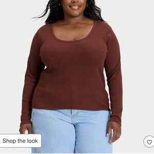 Brown Long Sleeve Top